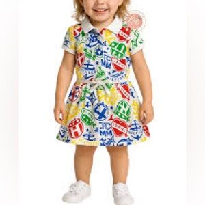 Y2K Tommy Hilfiger Polo Nautical Style Dress Girls Size 6 Years 94% Cotton